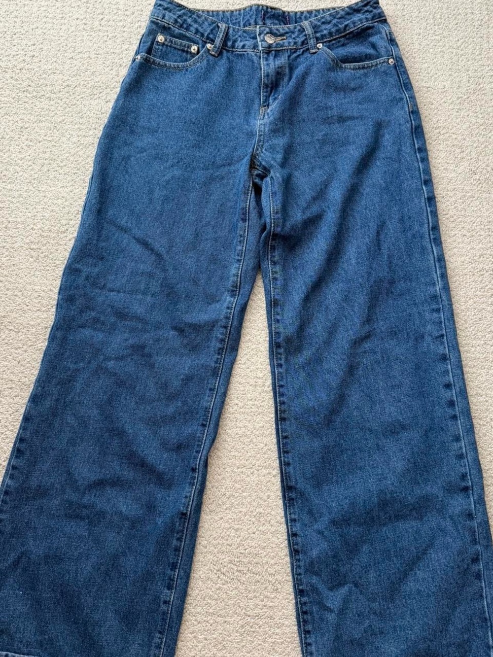 Edikted Raelynn Washed blue low rise jeans